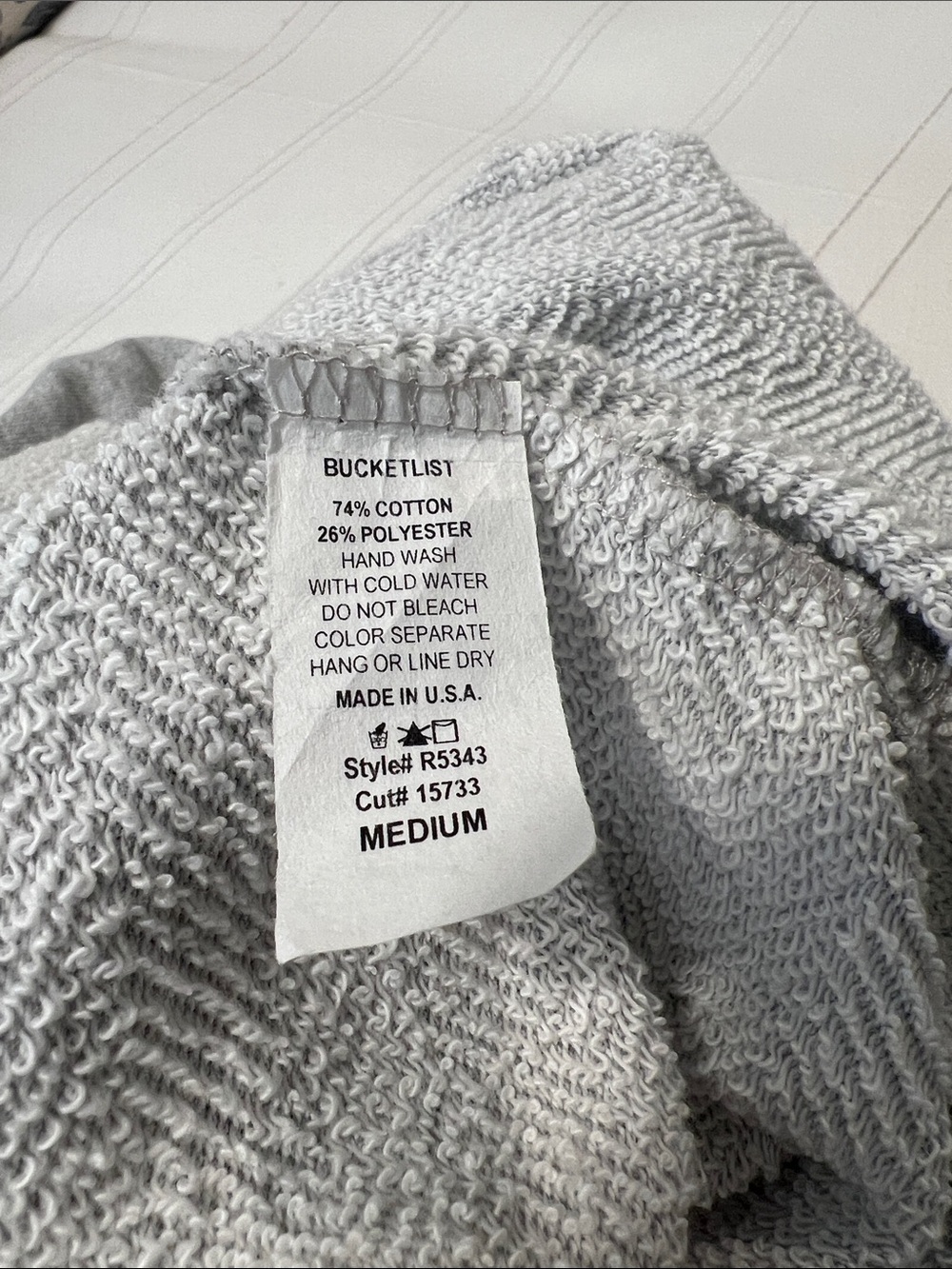 Bucket List Oversized Two-Tone Gray Wide Leg Jumpsuit Raw Edges Texture Button M - Picture 16 of 16